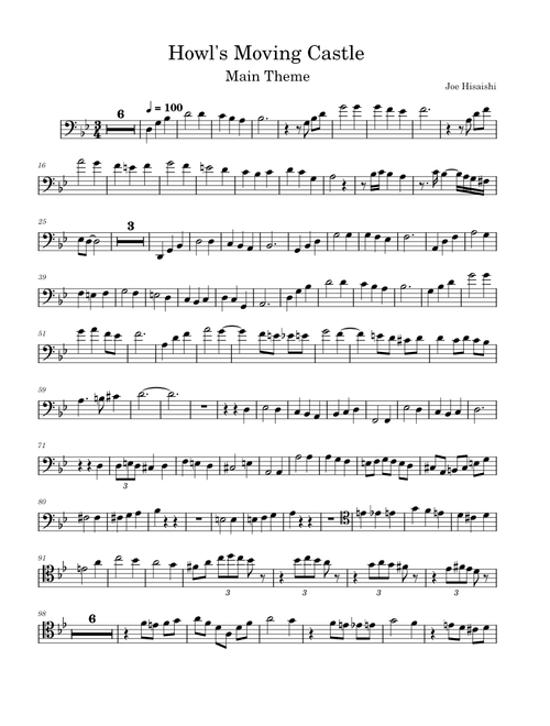 Howl's Moving Castle (Cello Solo)