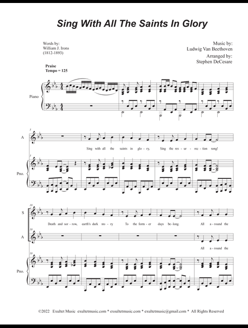 Sing With All The Saints In Glory (Duet for Soprano and Alto solo) (Arr. Stephen DeCesare) (Voice Duet and Piano)