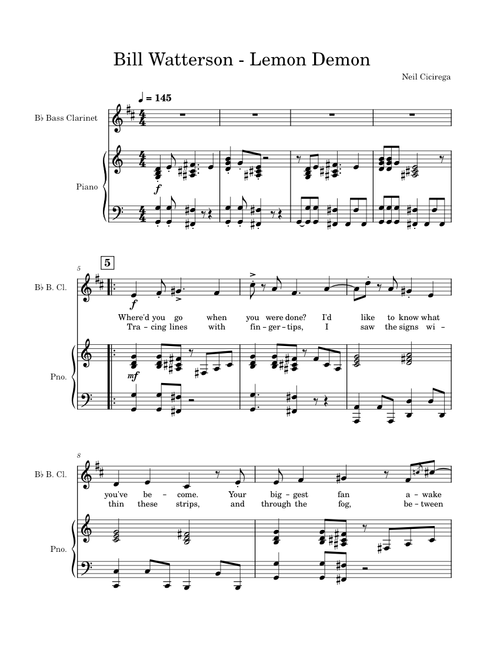 Bill watterson – Lemon Demon Bill Watterson – Lemon Demon Bass Clarinet