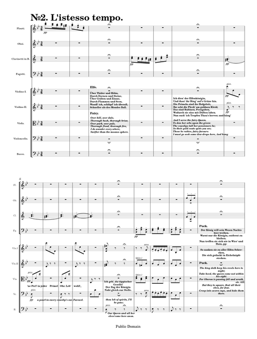 Mendelssohn A Midsummer Night's Dream Op.61 No.2 L'istesso tempo