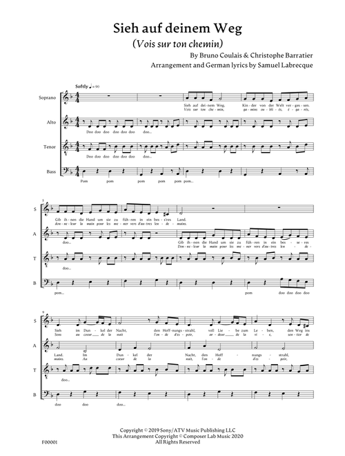 Vois Sur Ton Chemin (Arr. Samuel Labrecque) - Bruno Coulais (Choral, SATB)