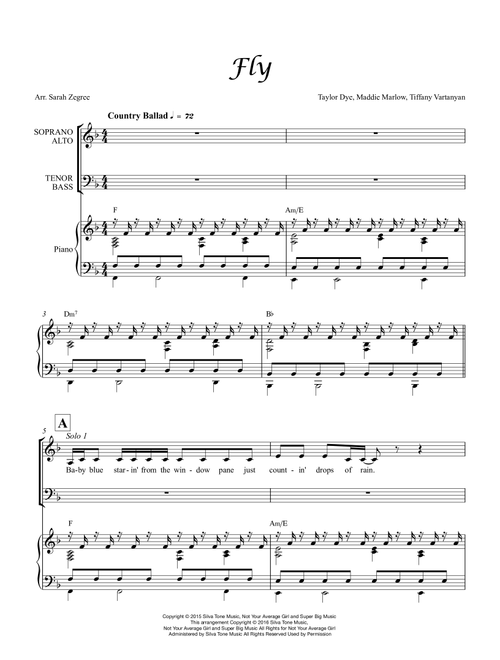 Fly (Arr. Sarah Zegree) - Maddie And Tae (Choral, 3-Part)