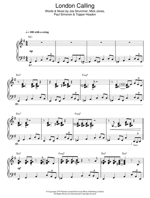 London Calling (Jazz Version) - The Clash (Piano Solo)
