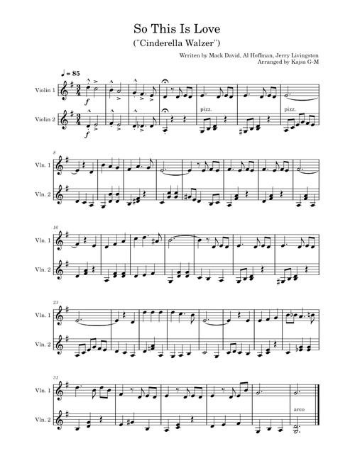 So This Is Love (from Cinderella) – Ilene Woods and Mike Douglas (Violin Duet)