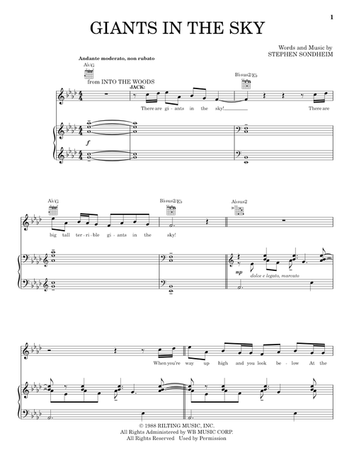 Giants In The Sky (from Into The Woods) - Stephen Sondheim (Vocal Pro + Piano-Guitar)