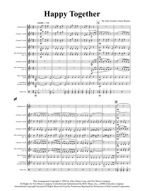 Happy Together (Arr. Thomas Graf) - The Turtles (Woodwind Ensemble)