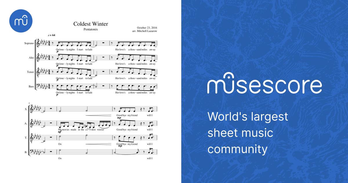 Coldest Winter - Pentatonix Sheet Music for Soprano, Alto, Tenor