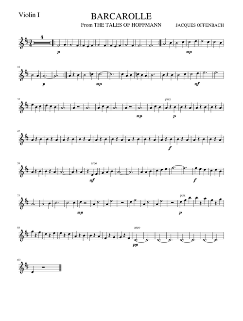 BARCAROLLE Violin I