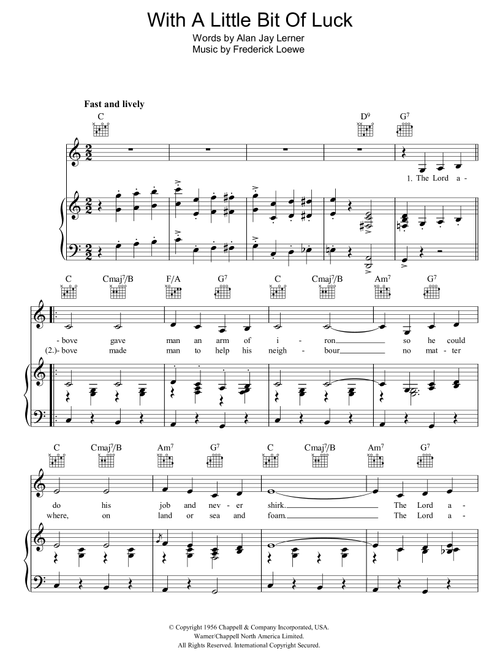 With A Little Bit Of Luck - Stanley Holloway (Piano-Vocal-Guitar (Piano Accompaniment))