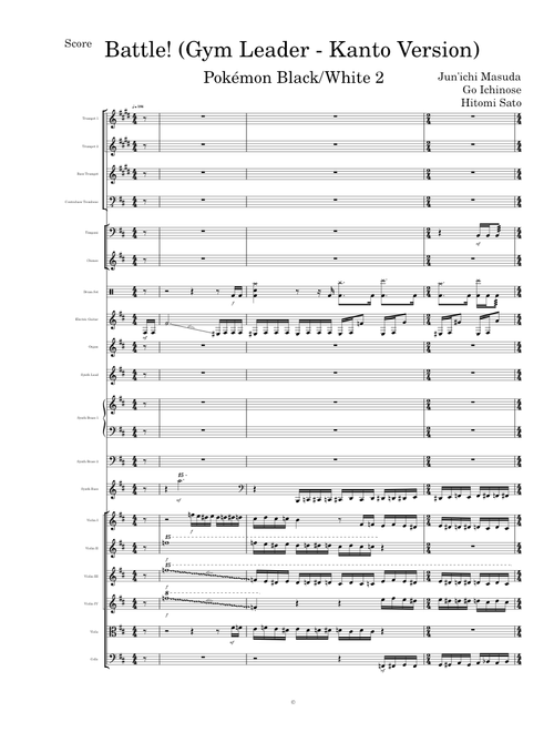 Battle! (Gym Leader - Kanto Version) (Pokémon Black/White 2) - Transcribed Score