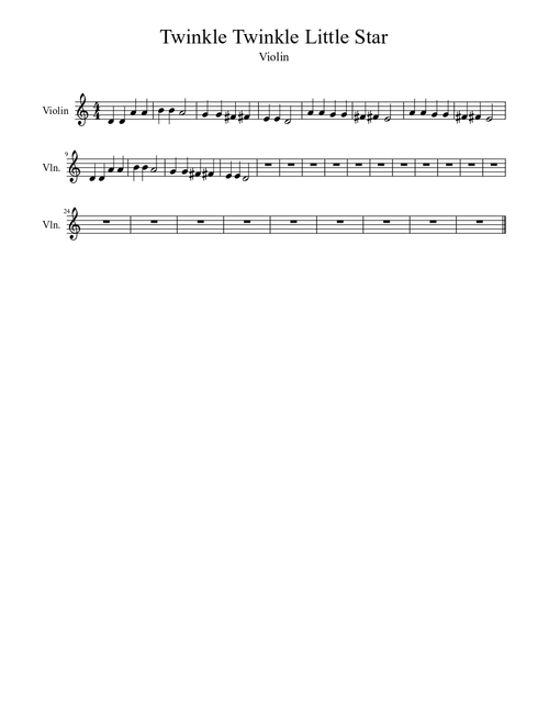 Twinkle Twinkle Little Star Violin