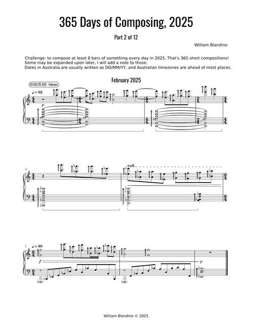 365 Days of Composing, Feb 2025 - Challenge