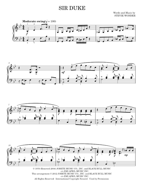 Sir duke - Stevie Wonder (Piano Solo)