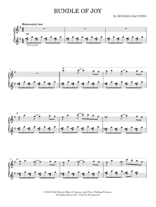 Bundle Of Joy - Michael Giacchino (Piano Solo)