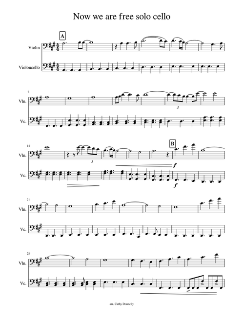 Now we are free solo cello