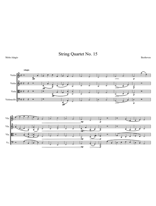 Beethoven String Quartet No. 15 Mv 3 - Molto Adagio