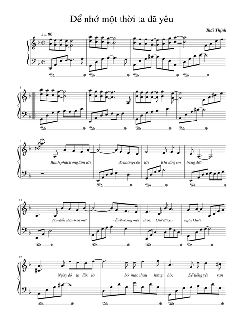 Để Nhớ Một Thời Ta Đã Yêu - PIANO