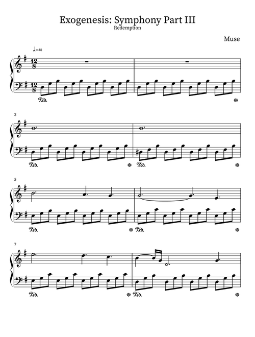 Exogenesis: Symphony Part Iii (redemption) (Arr. M. Sloan) - Muse (Piano Solo)