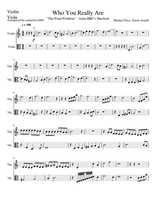 "The Final Problem" - Who You Really Are (Violin and Viola)