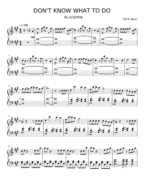 DON T KNOW WHAT TO DO - BLACKPINK (Piano)