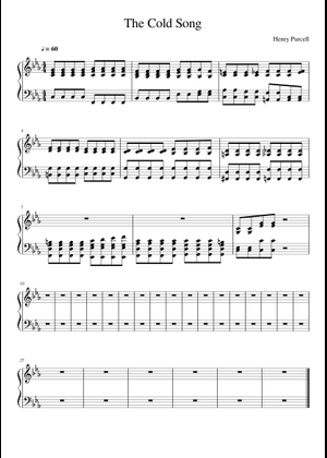 Play Official version of Cold Song Sheet Music by Sting for Piano ...