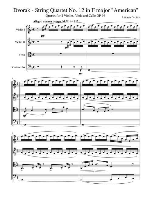 Dvorak - String Quartet No. 12 in F major "American"