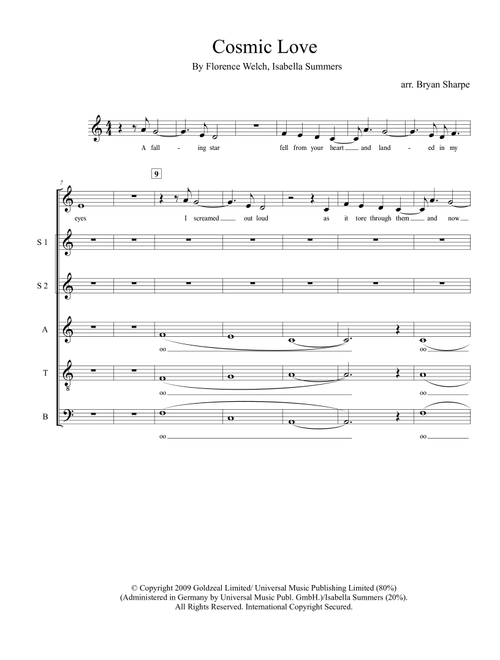 Cosmic Love (Arr. Bryan Sharpe) - Florence And The Machine (Choral, SATB)