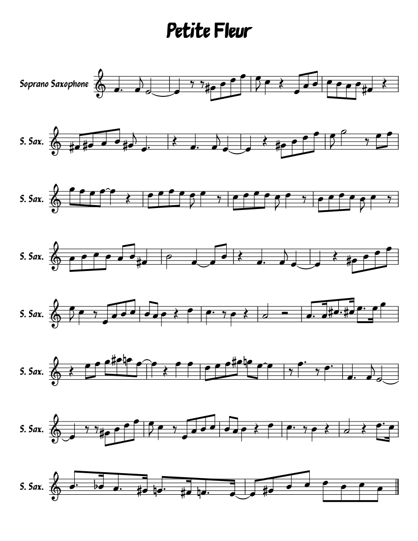 Petite Fleur Sheet music for Saxophone soprano (Solo) | Musescore.com