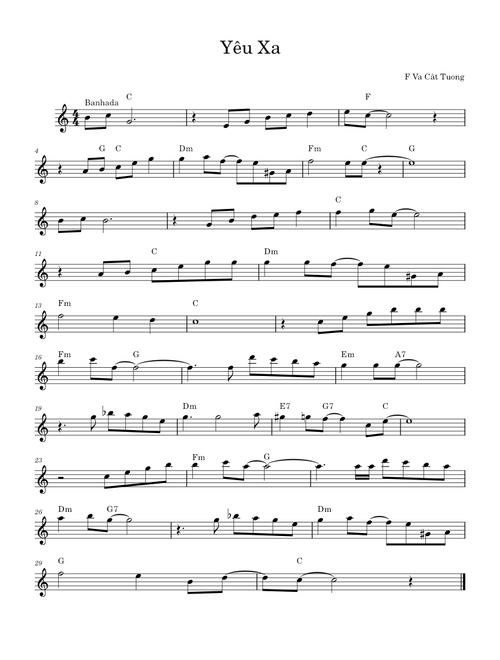 Yêu Xa Sheet – Vũ Cát Tường
