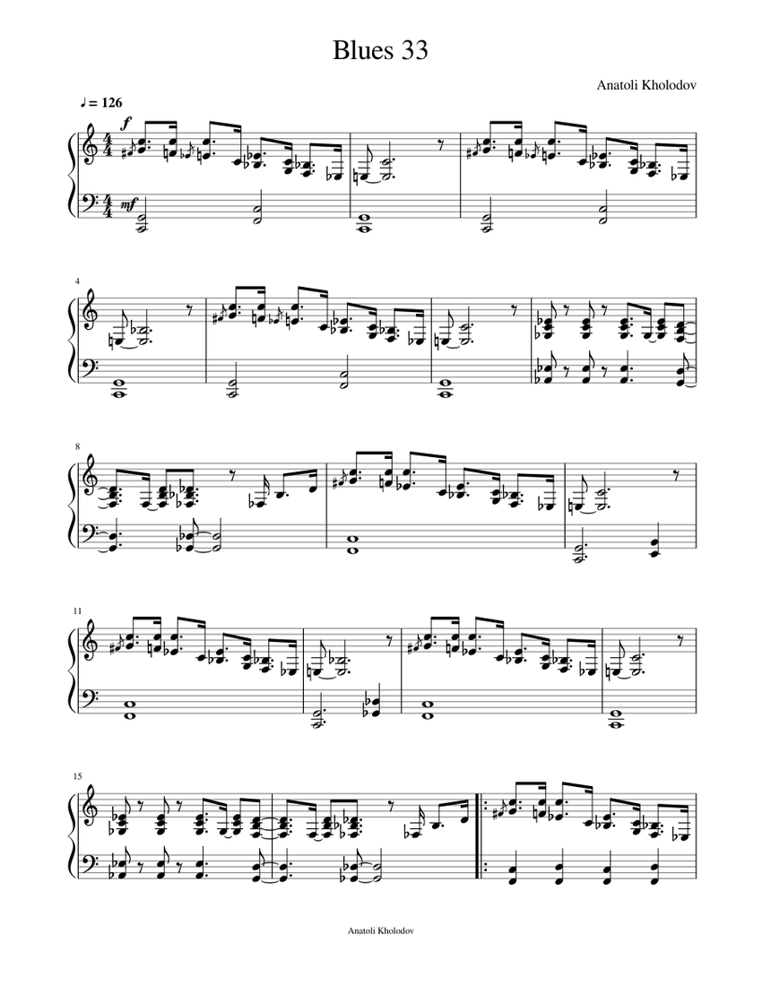 Blues 33 Sheet music for Piano (Solo) | Musescore.com