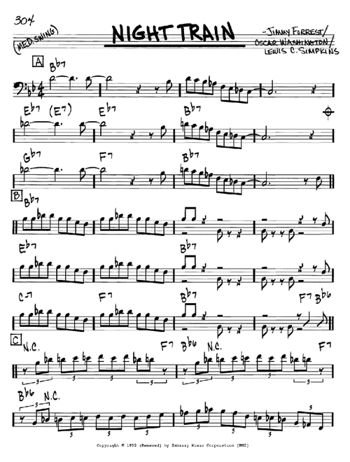 Night Train - Jimmy Forrest (Real Book - Melody-Chords)