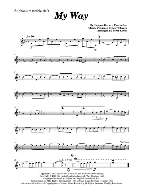 My Way (Arr. Terry Lewis) - Elvis Presley (Euphonium and Piano)