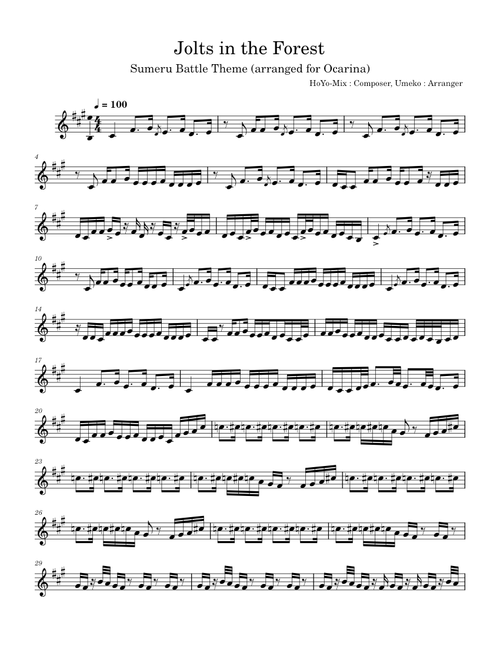 Genshin Impact - Sumeru - Jolts in the Forest – HOYO-MiX Jolts in the Forest for Ocarina (B3-E5)