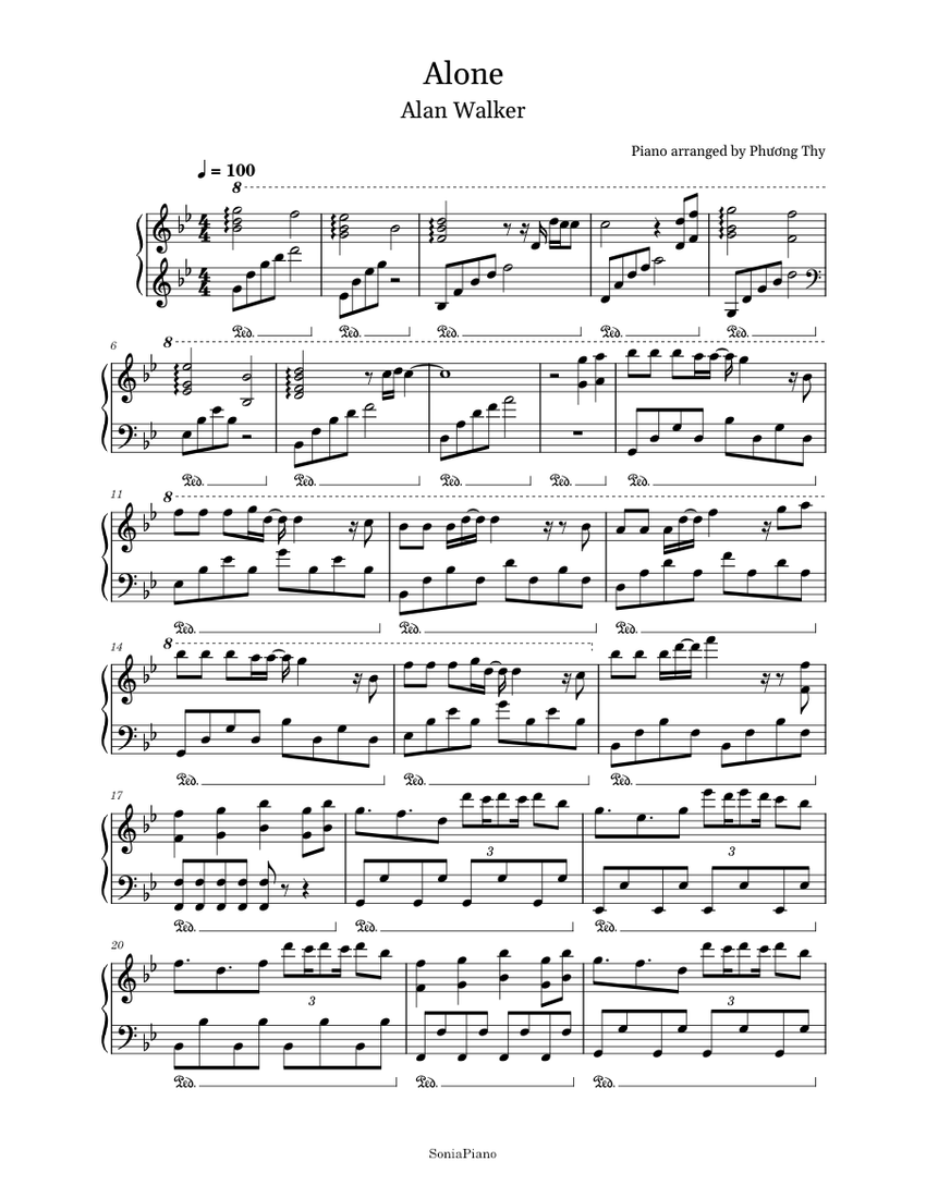Alone alan walker piano top