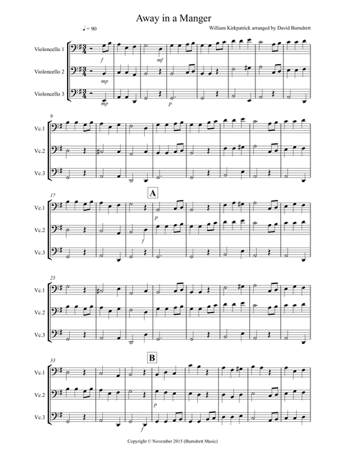 Away in a Manger for Cello Trio (Arr. David Burndrett) - William Kirkpatrick (Cello Solo)