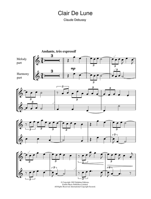 Clair De Lune - Claude Debussy (Recorder Solo)