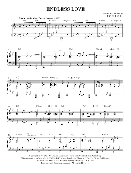 Endless Love - Diana Ross & Lionel Richie (Piano Solo)