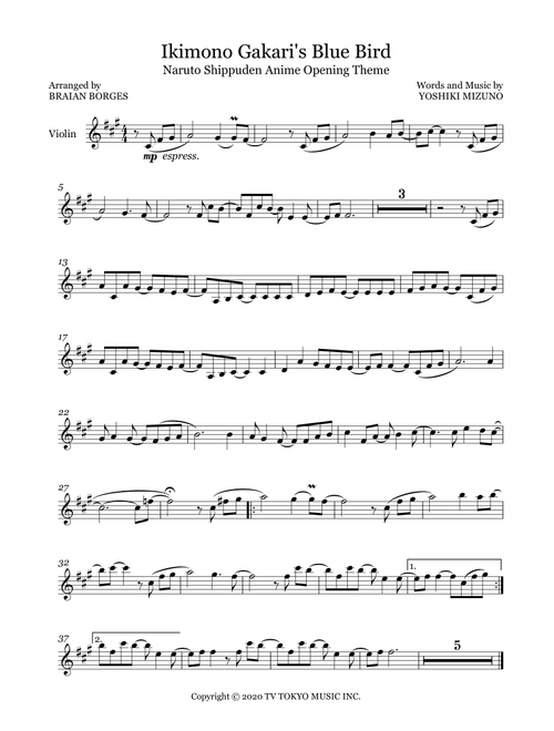 Ikimono Gakari's Blue Bird (Arr. Braian Borges) - Yoshiki Mizuno (Violin Solo)