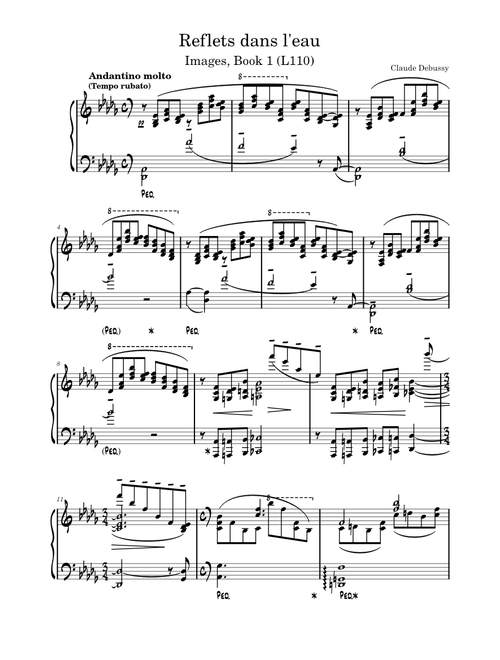 Images, 1ere série – Claude Debussy (Reflets dans l'eau)