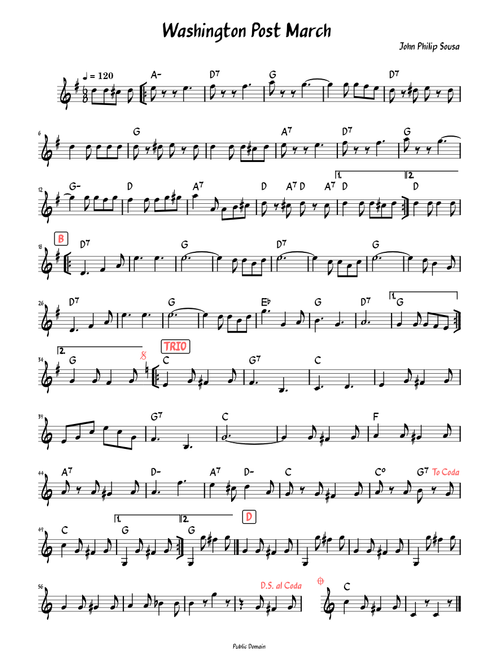 The Washington Post March (Lead sheet with lyrics )