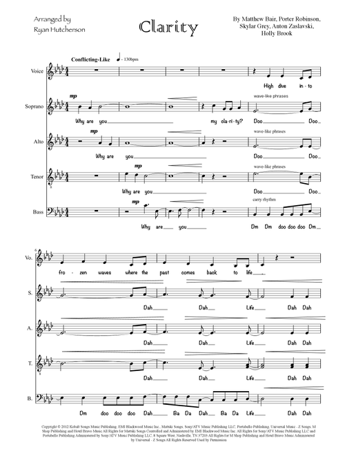 Clarity (Arr. Ryan Hutcherson (RyHutch)) - Zedd (Choral, SATB)