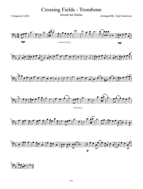 Crossing Fields - Trombone