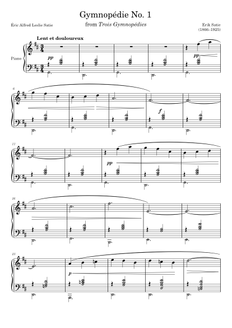 Score preview image Gymnopédie No. 1 – Satie by ClassicMan