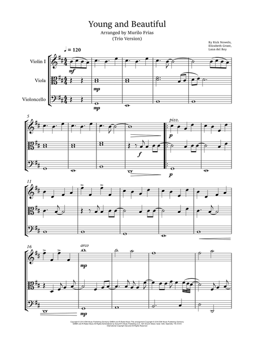 Young And Beautiful (Arr. Murilo Frias) - Lana Del Ray (String Ensemble)