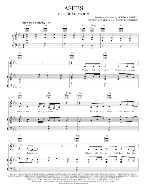 Ashes - Celine Dion (Piano-Vocal-Guitar)