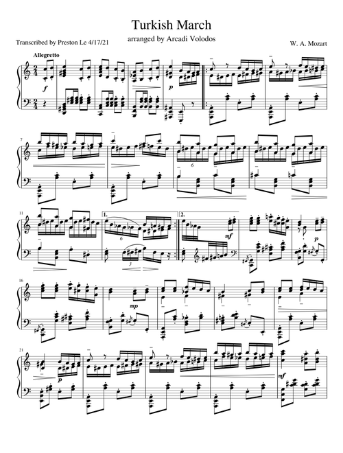 Turkish March - Mozart/Volodos (more accurate)