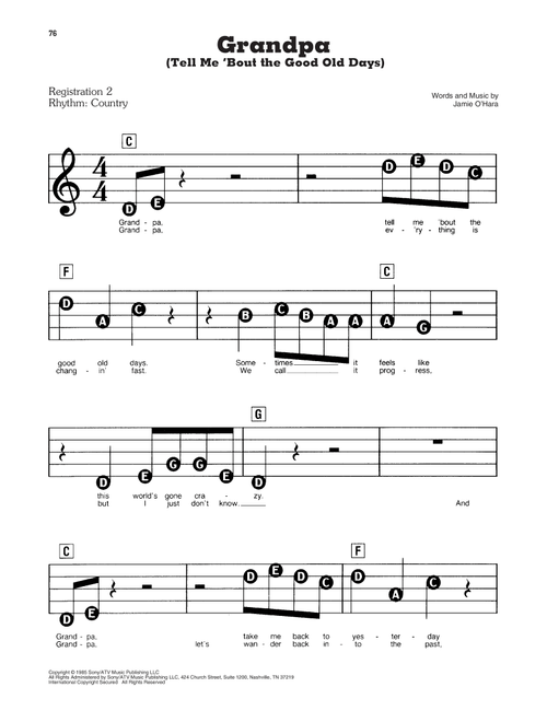 Grandpa (Tell Me 'Bout The Good Old Days) - The Judds (E-Z Play Today)