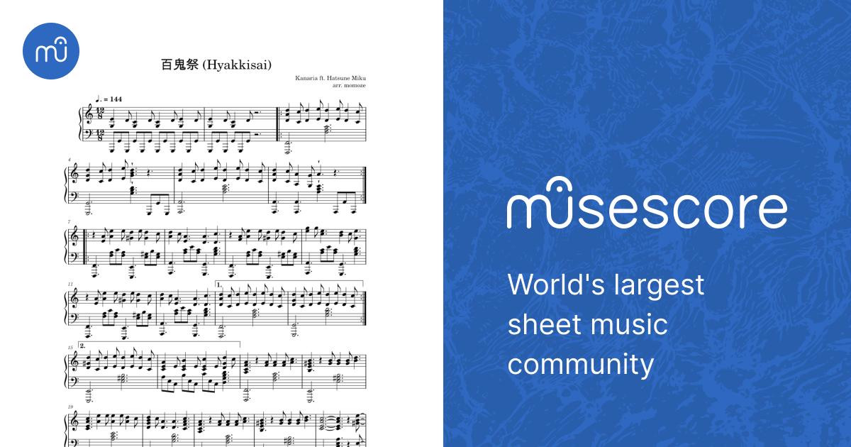 百鬼祭 (Hyakkisai) – Kanaria ft. Hatsune Miku Sheet Music for