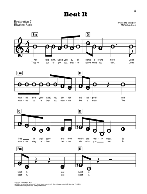 Beat It - Michael Jackson (E-Z Play Today)