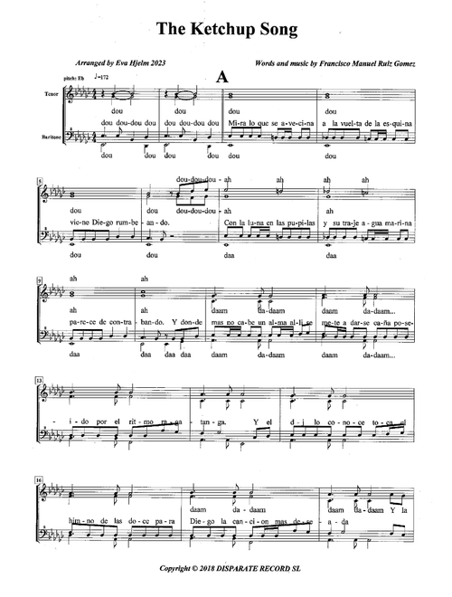 Asereje (Arr. Eva Hjelm) - Las Ketchup (Choral, SSAA)